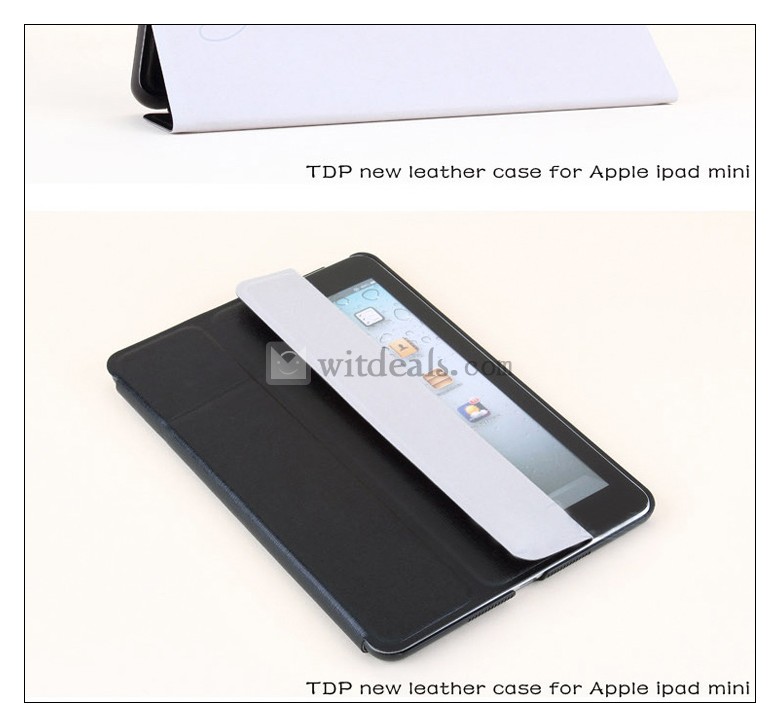 スタンド機能付　iPad Mini対応レザーケース　iPadミニ保護ケース　ブラック