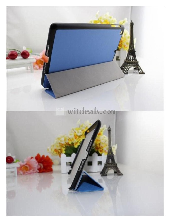 専用スタンド機能付　iPad ミニ用スマートカバー　iPad Miniレザーケース　青、緑、赤