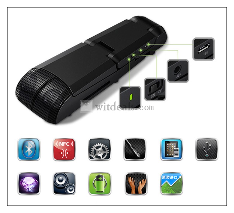 折りたたみ Bluetooth ワイヤレス スピーカー iPhone4S iPhone5 iPad2 iPad3 スマートフォン パソコン対応 充電式 ブルートゥース スピーカー