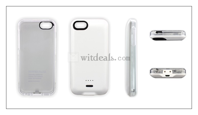 iPhone5c対応 バッテリー内蔵ケース カバー 電源 充電器 大容量 極薄