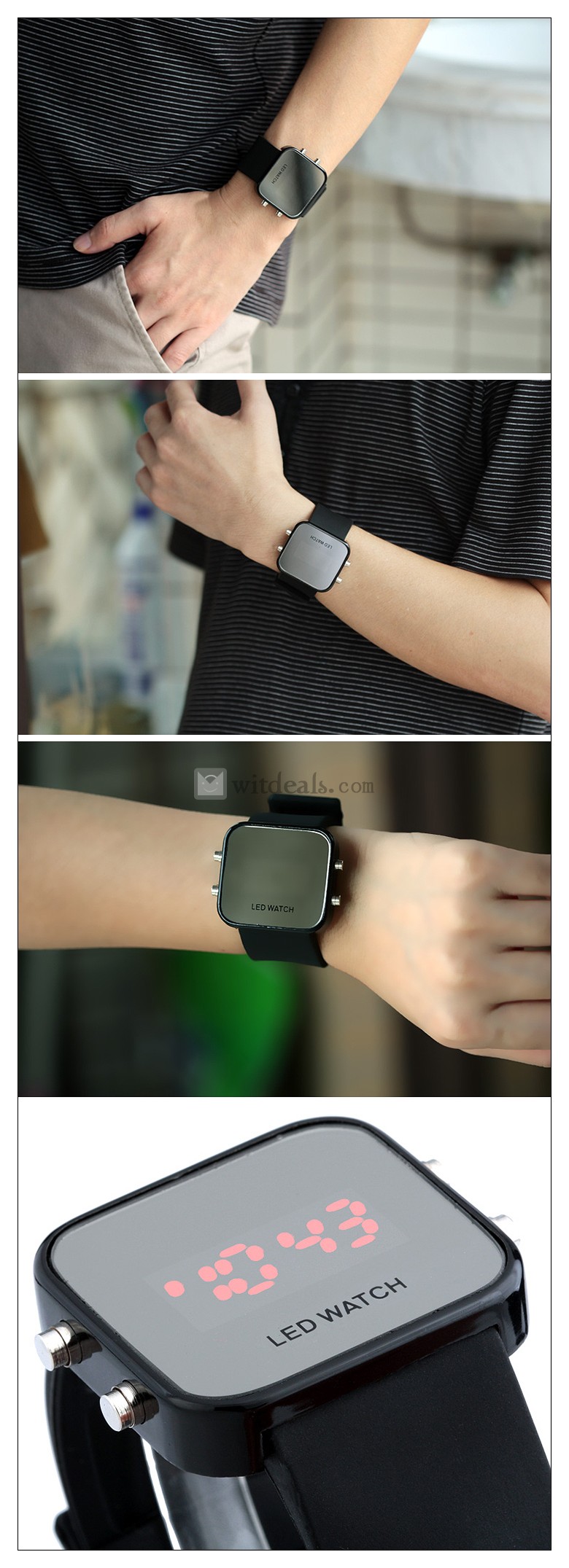 LEDウオッチ ミラー腕時計　シリコン腕時計