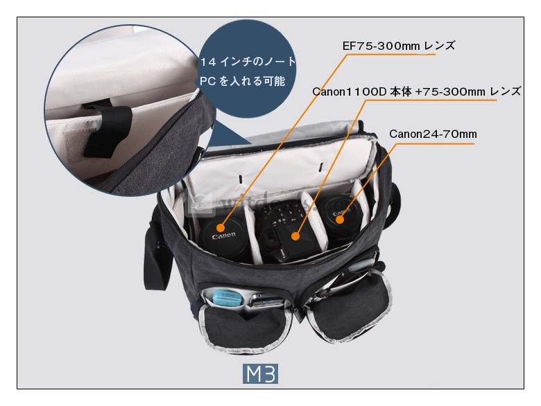 一眼レフ カメラショルダーバッグ レディース メンズ カメラバッグ キャノン ニコン 防水