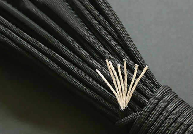 パラシュートコード（パラコード） アウトドア用・テント用・キャンプ用 ロープ 7芯 ブラック