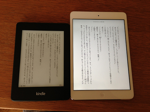 Kindle PaperwhiteとiPad miniの比較