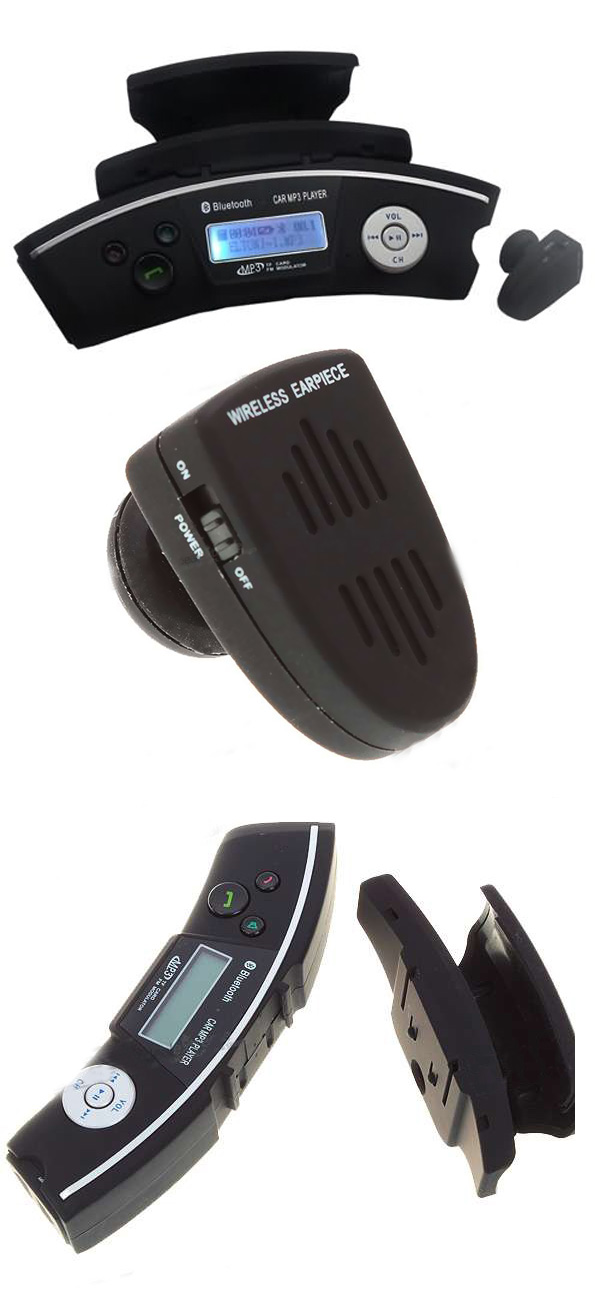 ハンドル装着型 Bluetooth車載MP3 FMトランスミッターSDカード