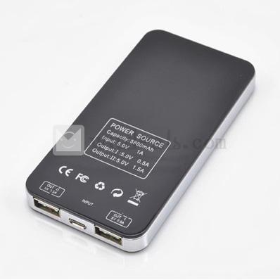 5800mAh 【送料無料】 二つUSBポート iPhone外観 iPad/iPhone モバイルバッテリー