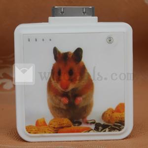 1900mAh ねずみ柄 iPad/iPhone モバイルバッテリー