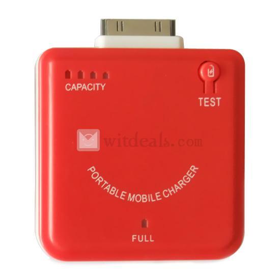 1900mAh 【送料無料】iPad2／3＆iPhone4／4S／3G／3GS モバイルバッテリー　レッド