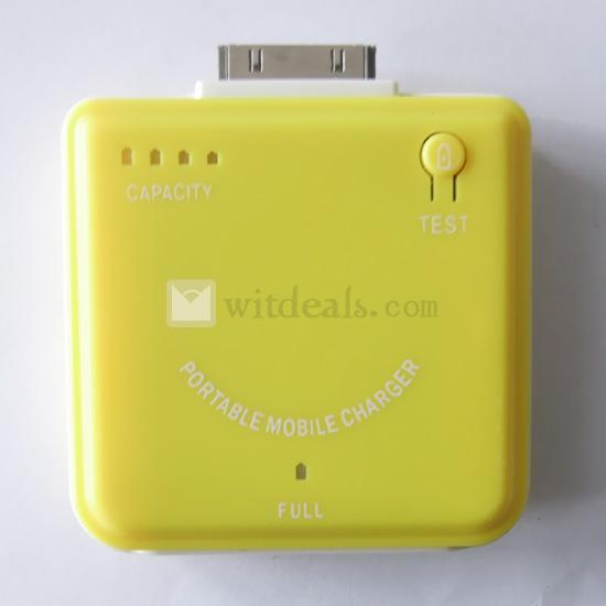 【送料無料】 1900mAh iPad2／3／iPhone4／4S／3G／3GS モバイルバッテリー　イエロー
