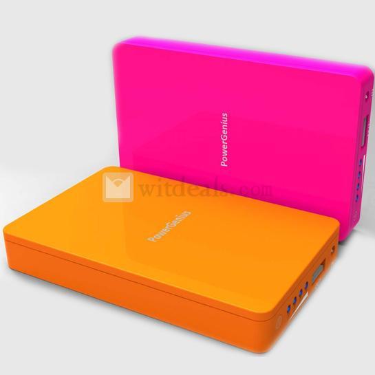 多種ポート付き【送料無料】5200mAh iPad／iPhoneモバイルバッテリー　オレンジ