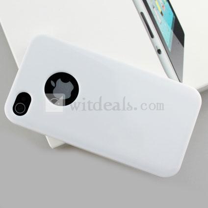 キャンディ・カラーiPhone 4／4S保護ケース/カバー シンプル風【送料無料】TPU ホワイト