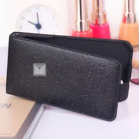 iPhone 4／4Sレザーケース/カバー　 PU　ブラック