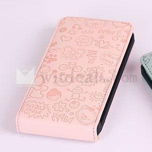 iPhone 4／4Sレザーケース/カバー　PU 【送料無料】ピンク