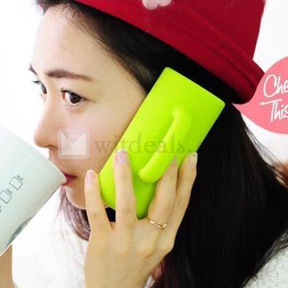 MUG CASEiPhone 4／4S保護ケース/カバー シリカゲル シリコンケース/カバー【送料無料】イエローグリーンー