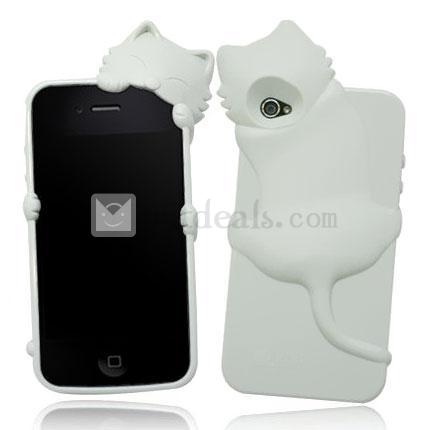 Apple iPhone 4／4S kiki伏し猫携帯電話保護ケース/カバー【送料無料】ホワイト
