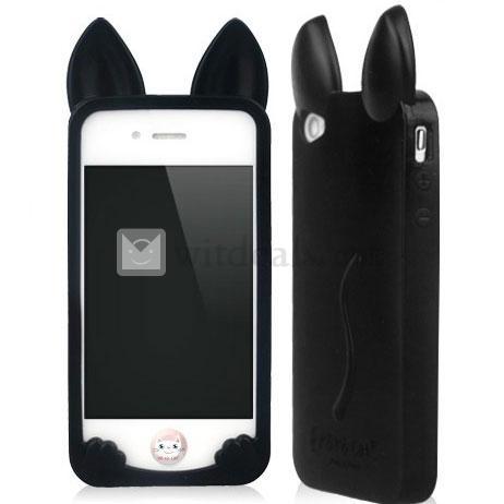 iPhone 4／4S対応【送料無料】koko猫携帯保護ケース/カバー ブラック