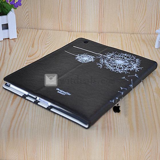 皮革 iPad2／3タンポポ紋ケース・カバー　ブラック