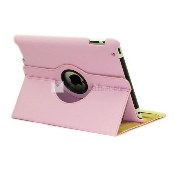 回転機能 スリープ機能 PU【送料無料】iPad2／3レイシ紋スマートレザーケース・カバー　ピンク