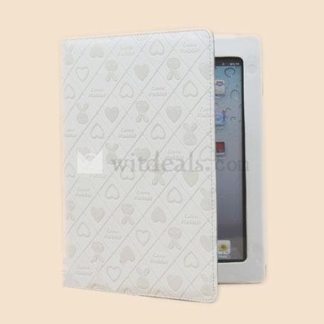 iPad2用レザーケース・カバー　PU オートスリープ機能 三段階・多角度　ホワイト