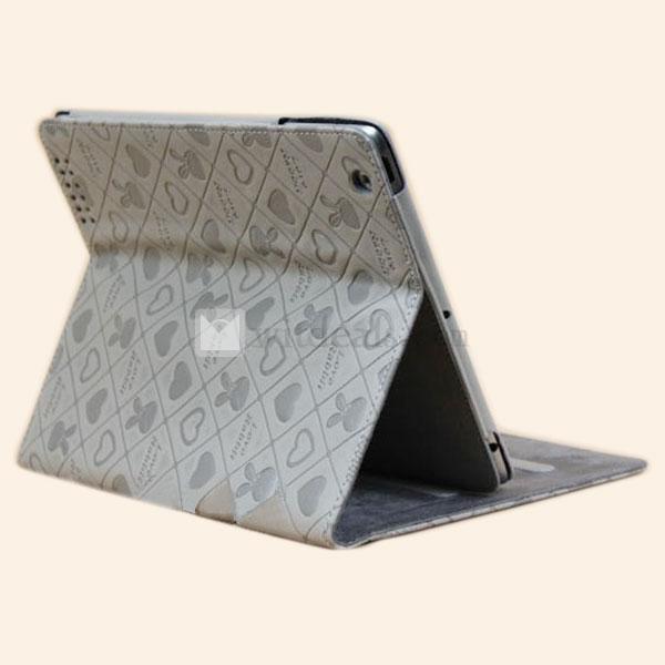 iPad2用レザーケース・カバー【送料無料】PU 三段階・多角度 オートスリープ機能　グレー