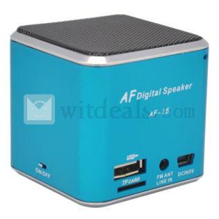 ミニオーディオスピーカー アンプ内蔵 新品　ライトブルー