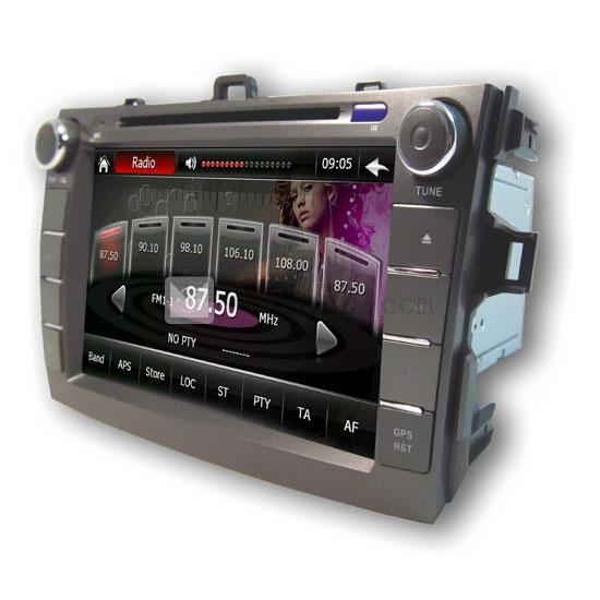 Toyota Corolla 8インチ 2DIN車載DVDプレーヤーHDタッチスクリーンGPS iPod RDS TV Bluetooth