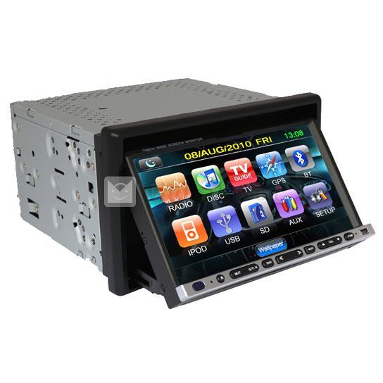 7インチ 2DIN　GPS iPod RDS TV Bluetooth車載DVDプレーヤーTFTタッチスクリーン 汎用