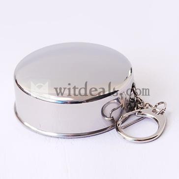 アウトドア／旅行折畳みカップ　三段・伸縮可能シルバー色