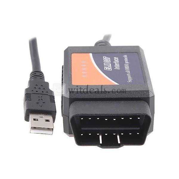 OBD2スキャンツールELM327 USBタイプ　黒