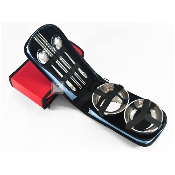 キャンプ用食器カップルセット　ブルー／レッド