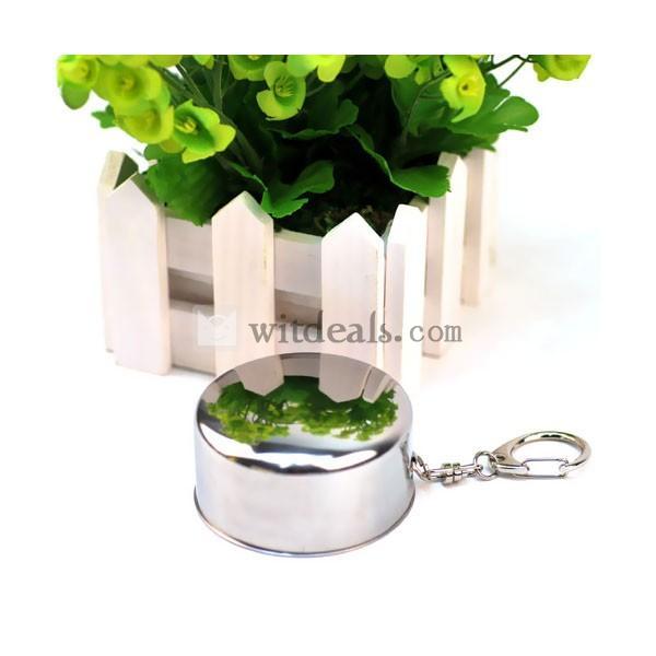 アウトドア／旅行折畳みカップ　三段・伸縮可能シルバー色