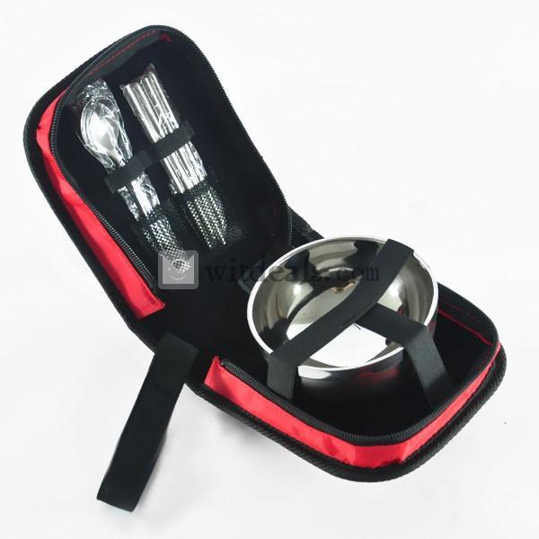 キャンプ携帯用食器セット　レッド