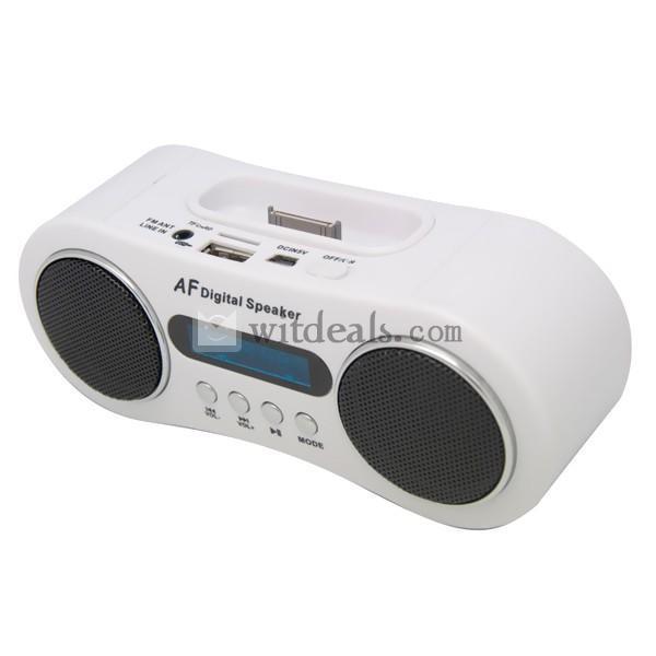 ミニスピーカー iPodスピーカー、iPhoneスピーカー　白色