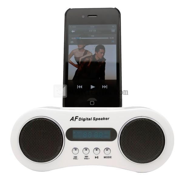 ミニスピーカー iPodスピーカー、iPhoneスピーカー　白色