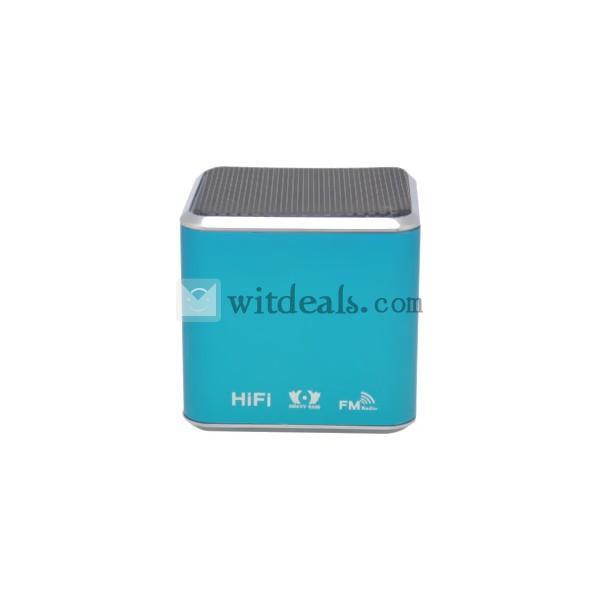 ミニオーディオスピーカー アンプ内蔵 新品　ライトブルー