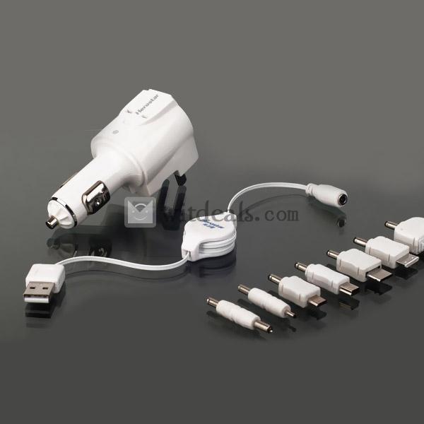 車用家庭用充電器／携帯車載充電器／カー充電器　USBポート付き