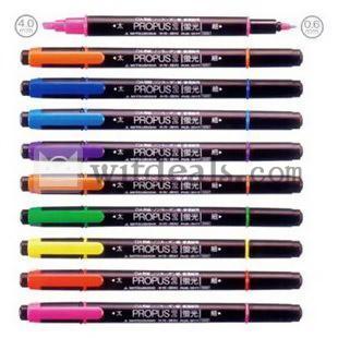 蛍光ペン　2キャプ付　0.38mm　茶色