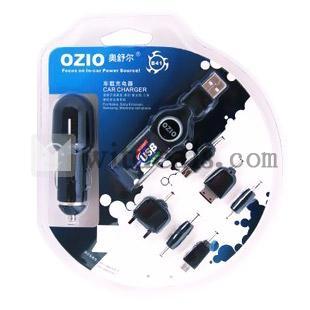 車載USB付き　6 in 1車載携帯充電器／自動車ユニバーサル／携帯ユニバーサル充電器