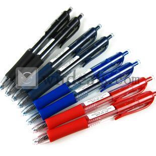 ノック式　0.5mm　ゲルインキボールペン／水性サインペン／水性ボールペン　青