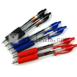 ゲルインク式ボールペン　ノック式　0.38mm　赤