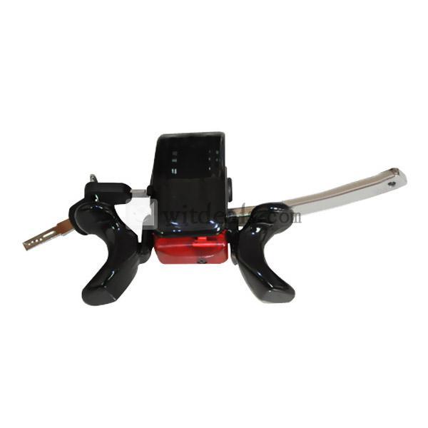 自動車用　LED／警報音センサー内蔵　ステアリング　セキュリティ－ロック　黒