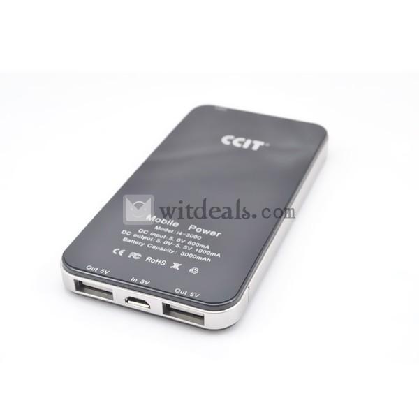 3000mAh USBポート iPhone4外観 iPad/iPhone モバイルバッテリー