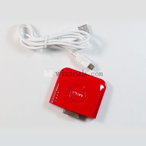 1200mAh【送料無料】 iPad2／3|iPhone4／4S／3G／3GS 対応モバイルバッテリー　レッド