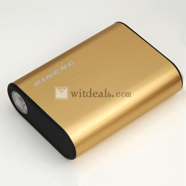 8つ充電用変換プラグ【送料無料】　5000mAh iPad2／3|iPhone4／4S／3G／3GS モバイルバッテリー　金色