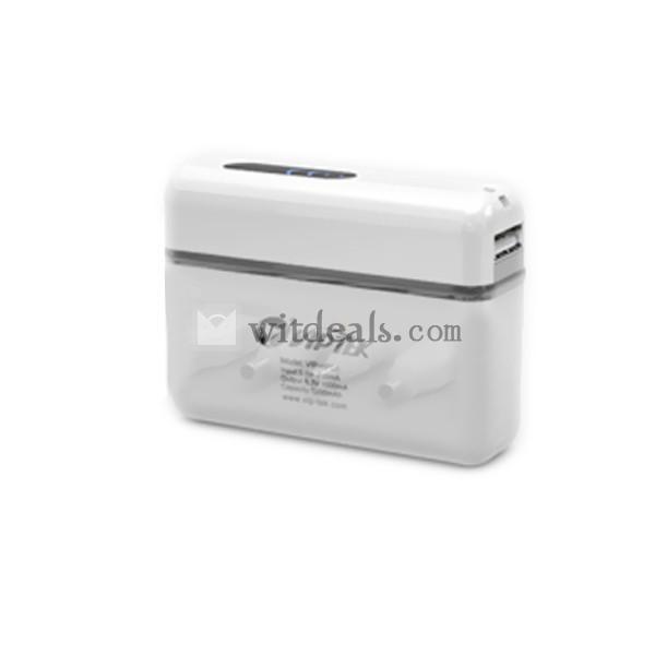 5200mAh【送料無料】8つ充電用変換プラグ 通用タイプモバイルバッテリー　ホワイト