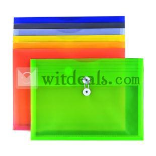 プラスチック製　ファイルケース　横型　グリーン