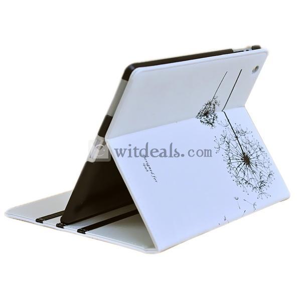 皮革【送料無料】iPad2／3タンポポ紋ケース・カバー　ホワイト