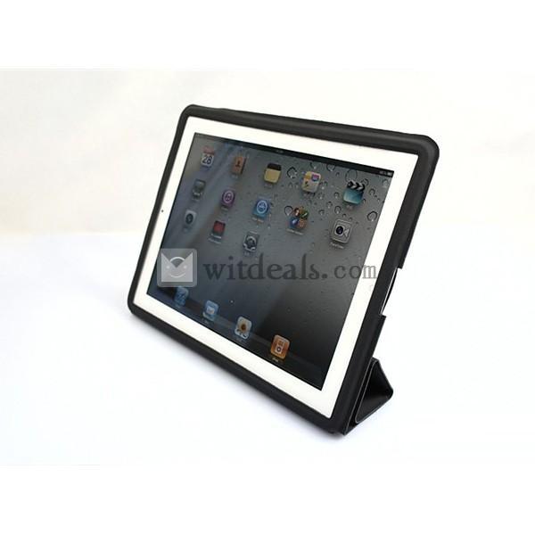 シンプル 折りたたみ式iPad2／3ケース・カバー　ブラック