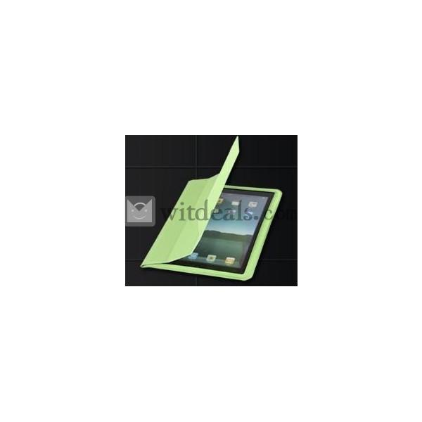 【送料無料】本革 折りたたみ式iPad2／3ケース・カバー　グリーン
