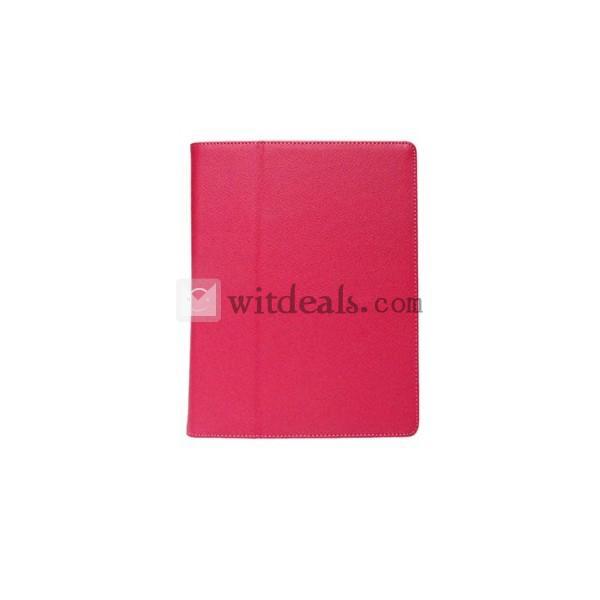 PU　折り畳み式【送料無料】iPad2／3レイシ紋レザーケース・カバー　ローズレッド